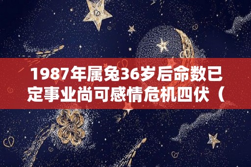 1987年属兔36岁后命数已定事业尚可感情危机四伏（87年兔36岁是什么年）