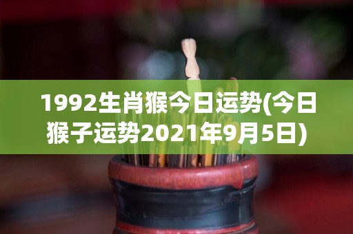 1992生肖猴今日运势(今日猴子运势2021年9月5日)