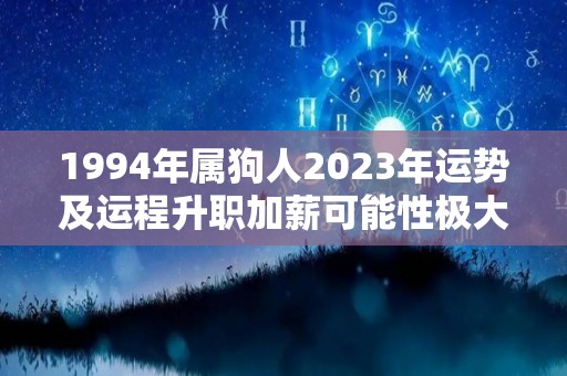 1994年属狗人2023年运势及运程升职加薪可能性极大（1994年属狗的人2023年的运势及运程）
