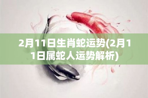 2月11日生肖蛇运势(2月11日属蛇人运势解析)