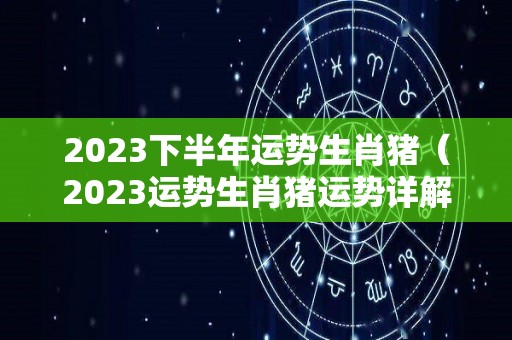 2023下半年运势生肖猪（2023运势生肖猪运势详解）