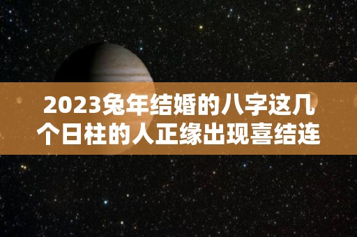 2023兔年结婚的八字这几个日柱的人正缘出现喜结连理（2023年兔年）