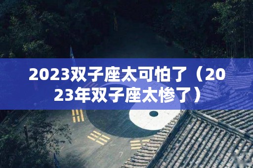 2023双子座太可怕了（2023年双子座太惨了）