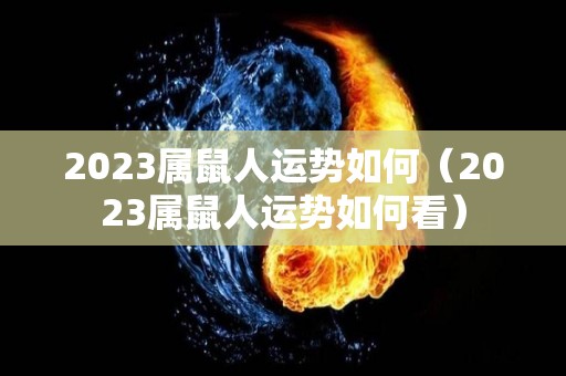 2023属鼠人运势如何（2023属鼠人运势如何看）