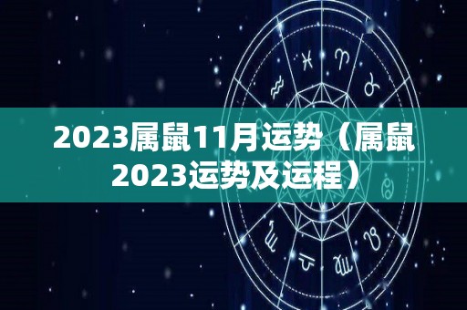 2023属鼠11月运势（属鼠2023运势及运程）