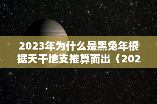 2023年为什么是黑兔年根据天干地支推算而出（2023年黑兔年大灾难视频）