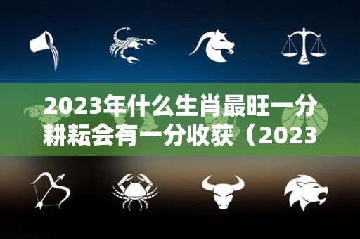 2023年什么生肖最旺一分耕耘会有一分收获（2023年好的生肖）