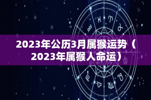 2023年公历3月属猴运势（2023年属猴人命运）