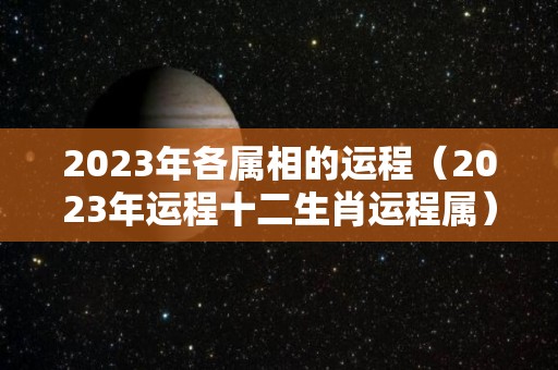 2023年各属相的运程（2023年运程十二生肖运程属）