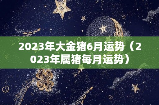 2023年大金猪6月运势（2023年属猪每月运势）