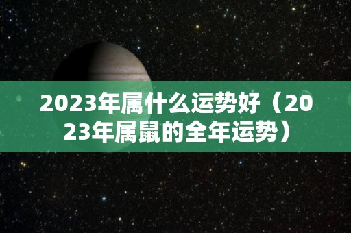 2023年属什么运势好（2023年属鼠的全年运势）