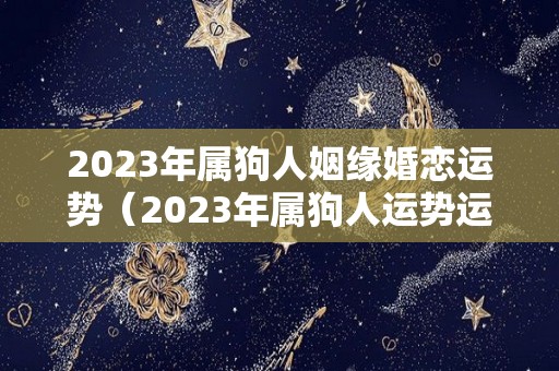2023年属狗人姻缘婚恋运势（2023年属狗人运势运程男详解）