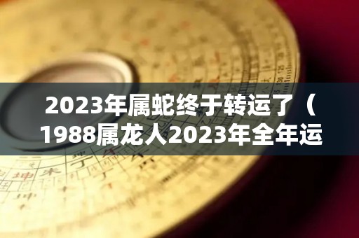 2023年属蛇终于转运了（1988属龙人2023年全年运势详解）