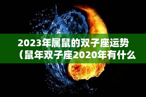 2023年属鼠的双子座运势（鼠年双子座2020年有什么运势）