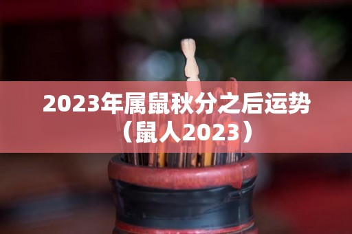 2023年属鼠秋分之后运势（鼠人2023）