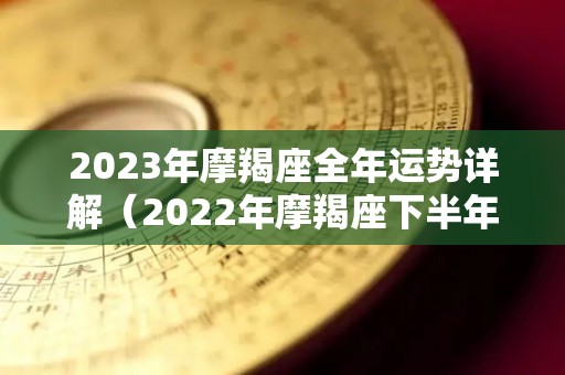 2023年摩羯座全年运势详解（2022年摩羯座下半年太可怕了）