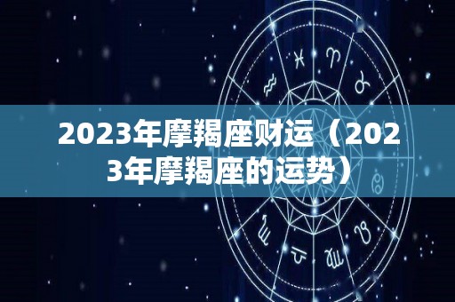 2023年摩羯座财运（2023年摩羯座的运势）