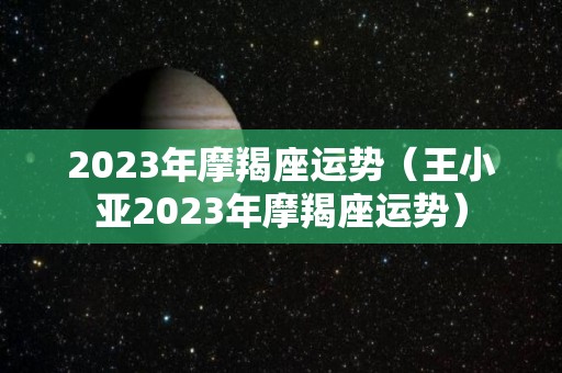 2023年摩羯座运势（王小亚2023年摩羯座运势）