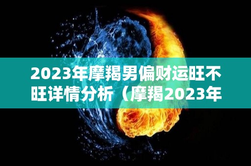 2023年摩羯男偏财运旺不旺详情分析（摩羯2023年运势如何）