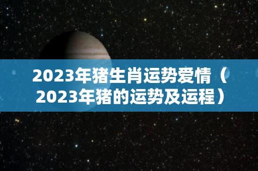 2023年猪生肖运势爱情（2023年猪的运势及运程）