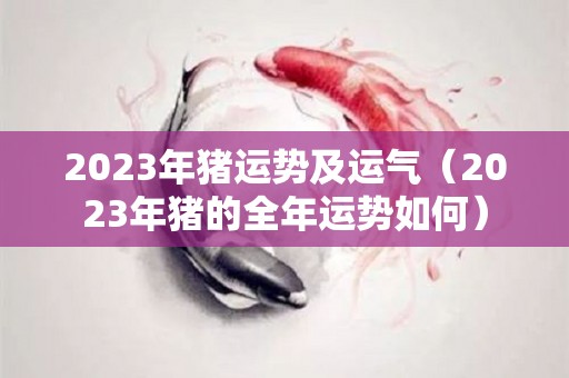 2023年猪运势及运气（2023年猪的全年运势如何）