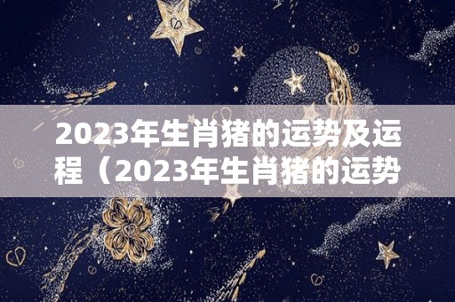2023年生肖猪的运势及运程（2023年生肖猪的运势及运程如何）