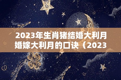 2023年生肖猪结婚大利月婚嫁大利月的口诀（2023年属猪的感情如何）