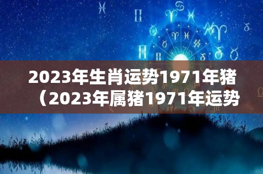 2023年生肖运势1971年猪（2023年属猪1971年运势）