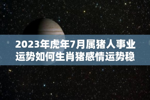 2023年虎年7月属猪人事业运势如何生肖猪感情运势稳定（2024年属猪的7月运势）