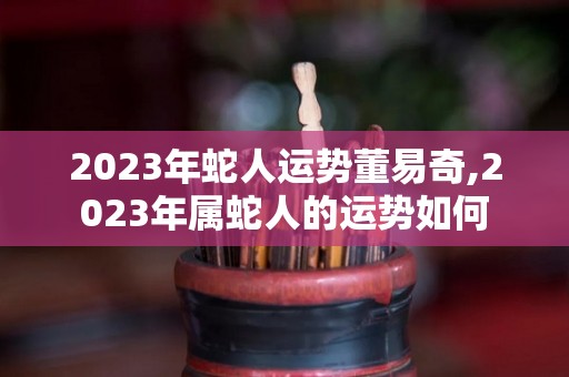 2023年蛇人运势董易奇,2023年属蛇人的运势如何