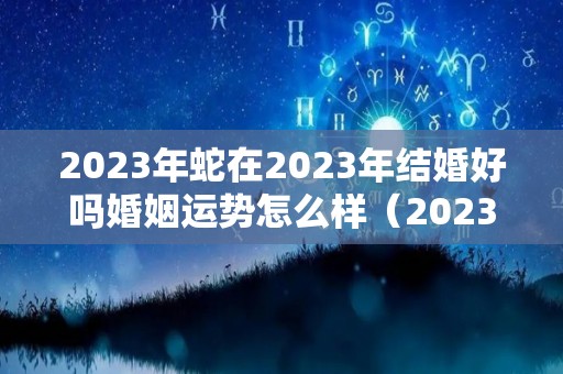 2023年蛇在2023年结婚好吗婚姻运势怎么样（2023年的蛇）