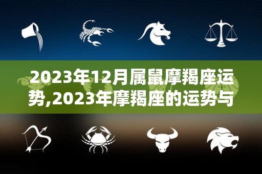 2023年12月属鼠摩羯座运势,2023年摩羯座的运势与运程