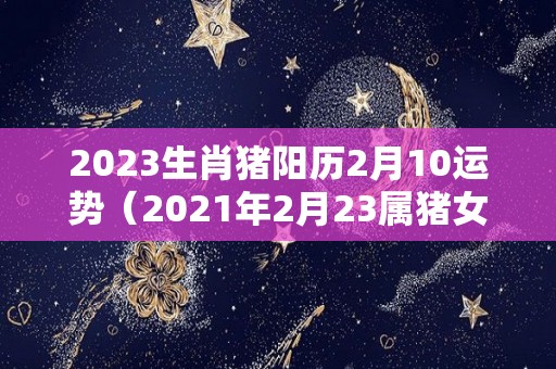 2023生肖猪阳历2月10运势（2021年2月23属猪女今日财运）