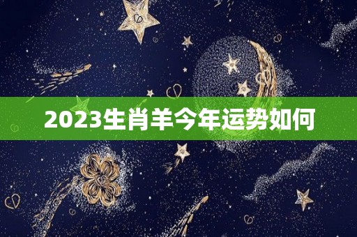 2023生肖羊今年运势如何