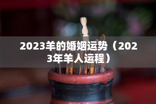2023羊的婚姻运势（2023年羊人运程）