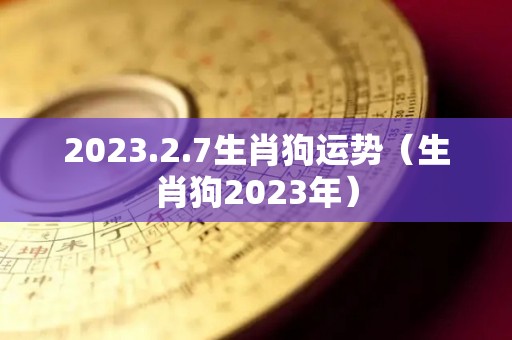 2023.2.7生肖狗运势（生肖狗2023年）