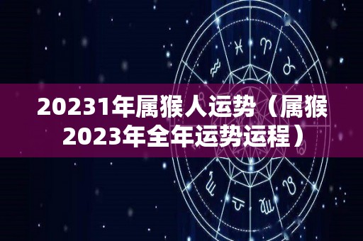 20231年属猴人运势（属猴2023年全年运势运程）