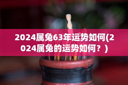 2024属兔63年运势如何(2024属兔的运势如何？)