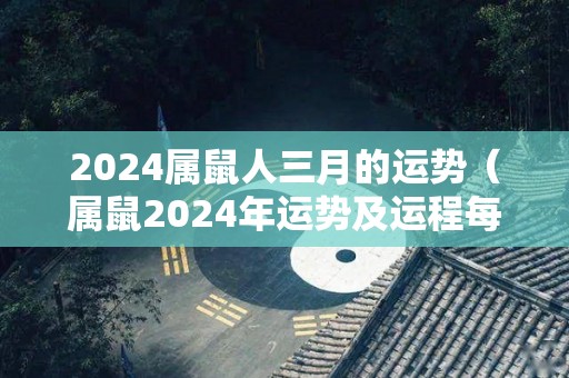 2024属鼠人三月的运势（属鼠2024年运势及运程每月运程）