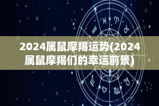 2024属鼠摩羯运势(2024属鼠摩羯们的幸运前景)