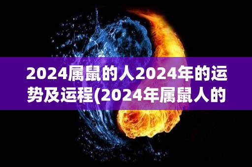 2024属鼠的人2024年的运势及运程(2024年属鼠人的运势和展望)