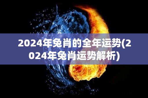 2024年兔肖的全年运势(2024年兔肖运势解析)