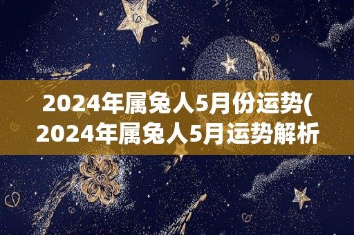 2024年属兔人5月份运势(2024年属兔人5月运势解析)