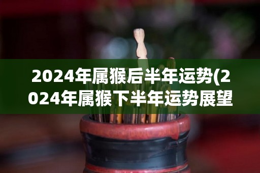 2024年属猴后半年运势(2024年属猴下半年运势展望)