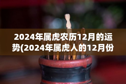 2024年属虎农历12月的运势(2024年属虎人的12月份运势展望)
