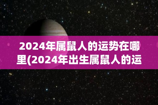 2024年属鼠人的运势在哪里(2024年出生属鼠人的运势展望)