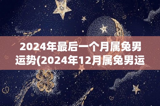 2024年最后一个月属兔男运势(2024年12月属兔男运势大揭秘！)