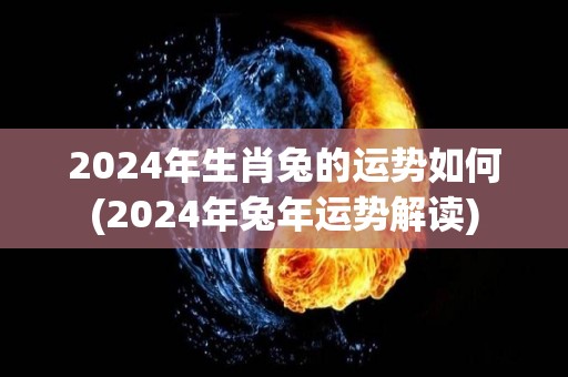 2024年生肖兔的运势如何(2024年兔年运势解读)