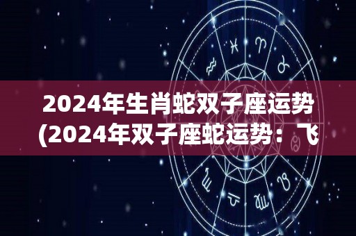 2024年生肖蛇双子座运势(2024年双子座蛇运势：飞黄腾达，财运亨通)