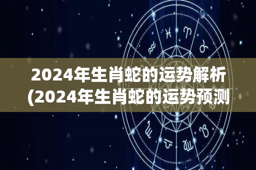 2024年生肖蛇的运势解析(2024年生肖蛇的运势预测)